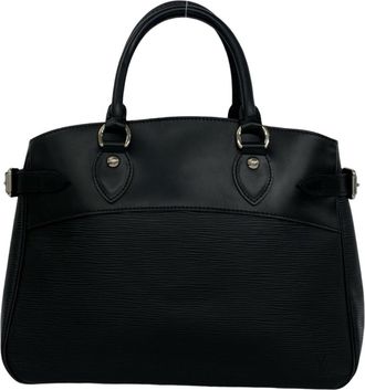 Louis Vuitton Black Leather Boston Bag Handbag Tote Bag (Pre-Owned)