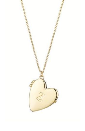 Adornia Initial Heart Locket Pendant Necklace in Gold-Z at Nordstrom Rack