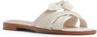 Aldo Sunbeam Knotted Slide Sandal in White/Bone at Nordstrom, Size 8.5