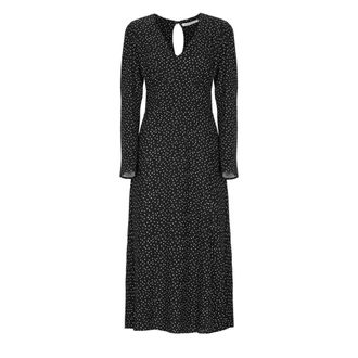 Mar De Margaritas Zwarte viscose jurk met polkadots - Dames - Casual kleedjes - Zwart - S - Kleedjes
