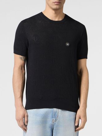 Philipp Plein Maglia girocollo in cotone traforato
