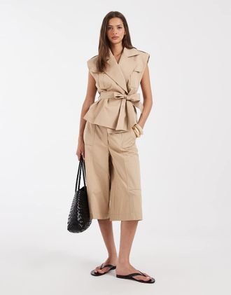 Asos Pantaloncini cargo in coordinato-Neutro