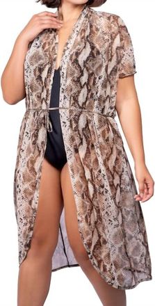 Jordan Taylor Animal Print Tie Waist Cover Up In Snake