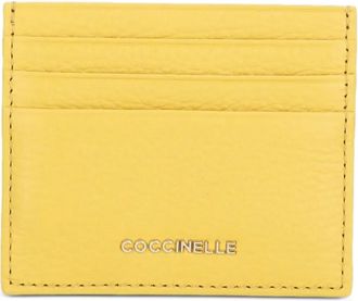 Coccinelle pebbled leather cardholder - women - Calf Leather/Polyester - One Size - Yellow