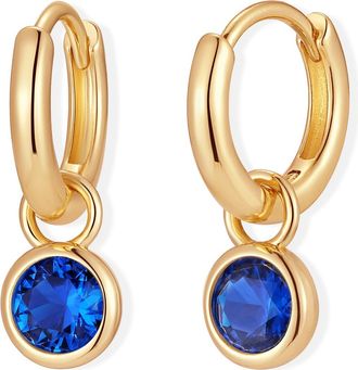 Brook & York Matilda Birthstone Huggie Hoop Earrings in Gold/sept at Nordstrom