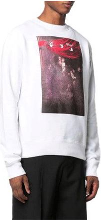 Off-white SS21 Classic Pattern Printing Round Neck Long Sleeves Ordinary Version White OMBA025S21FLE0090101