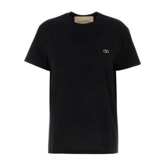 Valentino Garavani T-Shirts, female, Black, Size: XL Cotton T-shirt