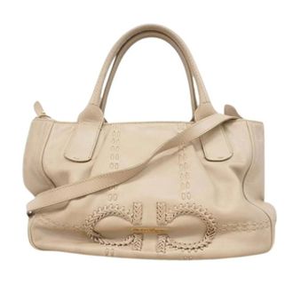 Ferragamo Pre-owned Handbags, female, Beige, Size: ONE SIZE Pre-owned Handbag