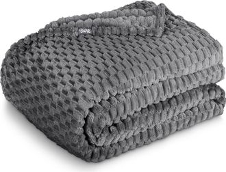 Bare Home Waffle Microplush Fleece Blanket in Grey at Nordstrom, Size King