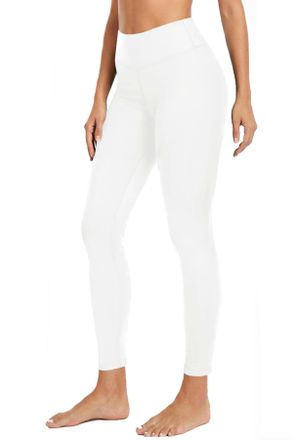 Holipick Swim Pants for Women Swimming Leggings High Waisted Swimsuit Pants UPF 50+ Rash Guard Pants, White, Medium