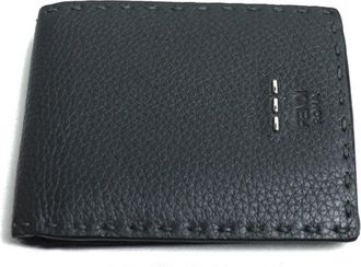 Fendi Gray Leather Wallet (Bi-Fold) (Pre-Owned)