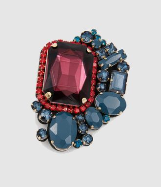 Essentiel Broche Kube Rouge Bleu