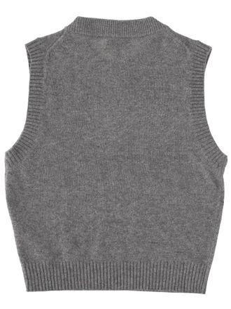 Ganni Graphic Knit Wool Gilet - Gray