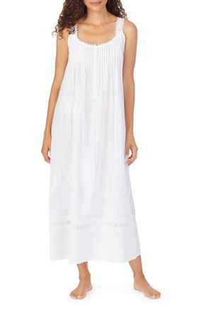 Eileen West Sleeveless Cotton Nightgown in White at Nordstrom, Size X-Small