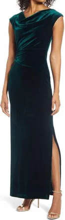 Vince Camuto Twist Back Velvet Gown in Hunter at Nordstrom, Size 6
