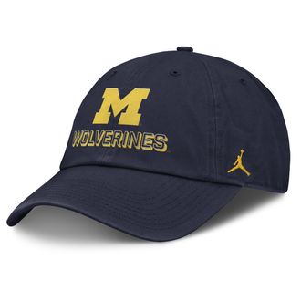 Nike Jordan Mens Michigan On-Field Club Gameday Jordan Brand College Adjustable Hat in White | JC0141SMWN-MBJ