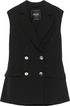 Liu Jo Gilet doppiopetto - Dames - Bodywarmers - Zwart - S - Katoen - Jassen