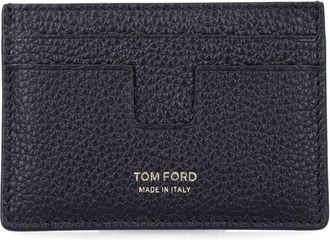 Tom Ford Textured Black Card Holder With Embossed Logo