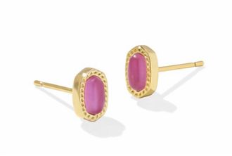 Kendra Scott Womens Mini Ellie Stud Earrings In Gold Carnation Kyocera Opal