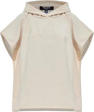 Balmain Katoenen poncho - Dames - Strandmode - Beige - L - Katoen - Badmode