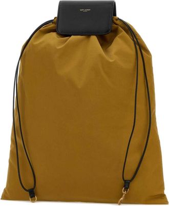 Saint Laurent Mens Pochon Bucket Bag Yellow Fabric