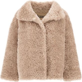 Herno Jassen, Dames, Beige, XL, Chantilly Zacht Imitatiebont Jas