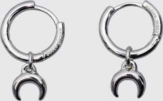 Marine Serre Orecchini in ottone placcato argento con logo Crescent Moon