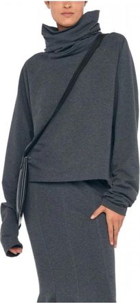 Norma Kamali Sweatshirts & Hoodies > Sweatshirts - Dames - Longsleeves - Grijs - S - Leer - Tops