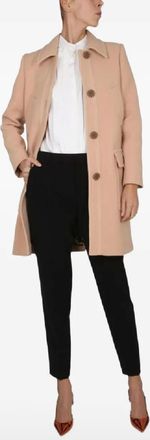 Moschino single-breasted coat - women - Virgin Wool/Polyamide - 40 - Neutrals
