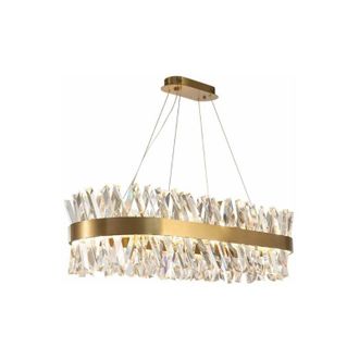 OEM Amsterdam - L&aacute;mpara De Ara&ntilde;a De Cristal 3 Led Color Oblonga 80 Cm Lat&oacute;n Cepillado