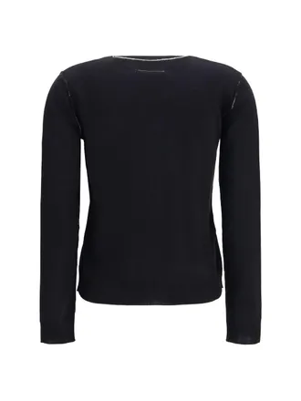 Maison Margiela Wool Blend Button Cardigan - Black
