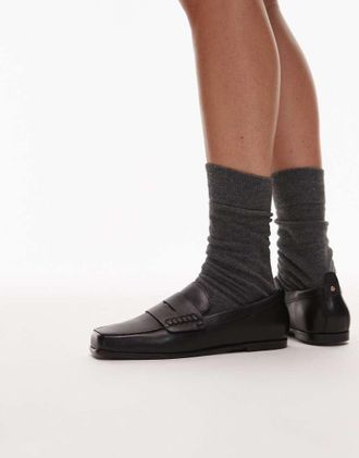Bronx Colb-y - Mocassini college neri con punta squadrata-Nero