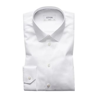 Eton Heren, Overhemden, Wit, Maat: 2XS Katoen