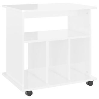 vidaXL Vidaxl - Armario Ruedas Madera Contrachapada Blanco Brillante 60x45x60cm