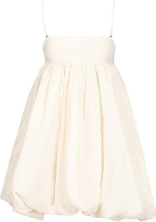 Rotate Satijnen Mini Bubble Jurk - Dames - Korte kleedjes - Beige - M - Satijn - Kleedjes