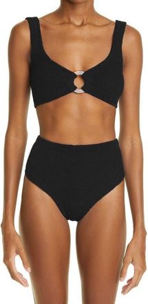 Hunza G Nadine Two-Piece Swimsuit in Black at Nordstrom