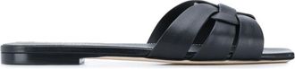 Saint Laurent Black Leather Sandals