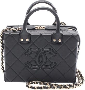 Chanel 2021-2025 CC Quilted Vault Vanity Case crossbody bag - Nero