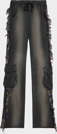 Alchemist Men & apos;s Cotton Know U Rider Fringed Cargo Sweatpants