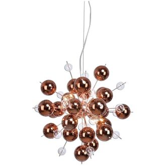 Näve Naeve EXPLOSION Lámpara de techo colgante esférica de 65 cm, cobre, 10 x G9
