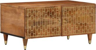 vidaXL Mesa De Centro De Madera Maciza De Mango 80x50x40 Cm Vidaxl