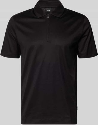 HUGO BOSS Regular Fit Poloshirt aus Lyocell-Baumwoll-Mix Modell H-PARAS 50 in Black, Gr&ouml;&szlig;e XXXL