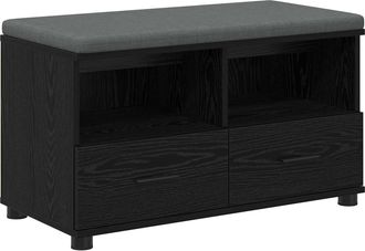 vidaXL Banco De Entrada Roble Negro 80 X 38 X 46 Cm Vidaxl