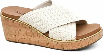 Corkys Footwear Womens Peace Out Criss Cross Wedge Sandal In Ivory