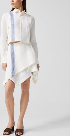 J.W.Anderson Womens 100% linen pointed-hem miniskirt
