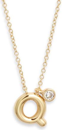 Chelsea28 Goldtone Initial Pendant Necklace in Q- Clear- Gold at Nordstrom