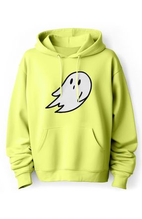 Dalix Giant Ghost Fleece Hoodie in Safety Green at Nordstrom, Size Xxx-Large