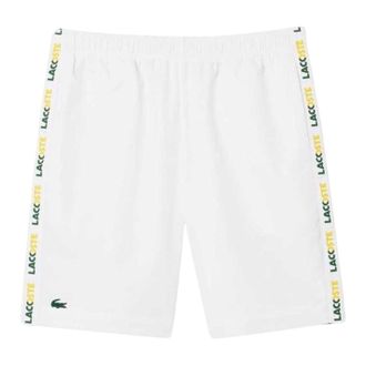 Lacoste Tennisshorts met strepen voor heren (Wit, Groen)