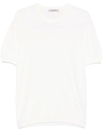La Fileria Fijngebreid T-shirt - Wit