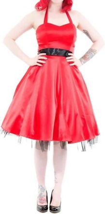 Hearts & Roses London Occasion Halter Dress In Red